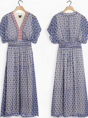 NWOT Anthropologie Vineet Bahl Oda Embroidered Maxi Dress Size 4